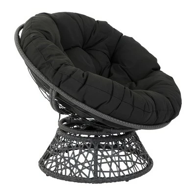 Papasan Chair - OSP Home Furnishings Gray With Cream Wicker 8 Papasan Chair - OSP Home Furnishings Gray With Cream Wicker - Image 6