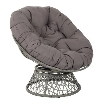 Papasan Chair - OSP Home Furnishings Gray With Cream Wicker 10 Papasan Chair - OSP Home Furnishings Gray With Cream Wicker - Image 8