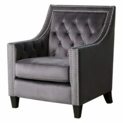Valerie Nailhead Tufted Accent Chair - Abbyson Living Black -Living Room Chairs store unnamed file 5558