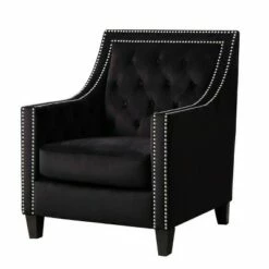 Valerie Nailhead Tufted Accent Chair - Abbyson Living Black -Living Room Chairs store unnamed file 5559