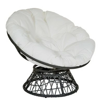 Papasan Chair - OSP Home Furnishings Gray With Cream Wicker 12 Papasan Chair - OSP Home Furnishings Gray With Cream Wicker - Image 10