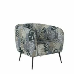 Cheramie Barrel Chair - Handy Living Modern Linen Black