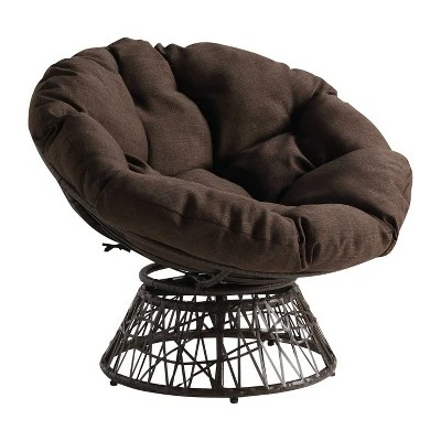 Papasan Chair - OSP Home Furnishings Gray With Cream Wicker 17 Papasan Chair - OSP Home Furnishings Gray With Cream Wicker - Image 15