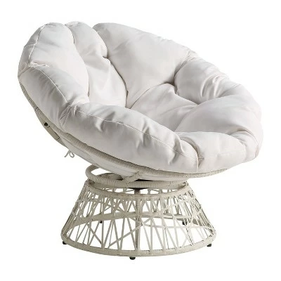 Papasan Chair - OSP Home Furnishings Gray With Cream Wicker 18 Papasan Chair - OSP Home Furnishings Gray With Cream Wicker - Image 16