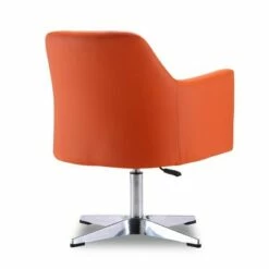 Set of 2 Pelo Faux Leather Adjustable Height Swivel Accent Chairs Orange - Manhattan Comfort -Living Room Chairs store unnamed file 5683