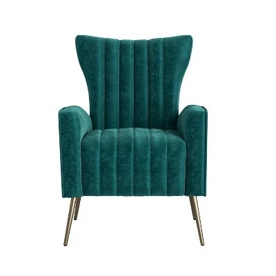 Gloucester Channel Tufted Armchair Velvet - Handy Living Turquoise Blue 10 Gloucester Channel Tufted Armchair Velvet - Handy Living Turquoise Blue - Image 8