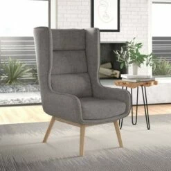 Sampson Twill Accent Chair - Manhattan Comfort Wheat