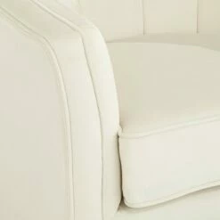 55 Downing Street Leighton White Velvet and Gold Tufted Accent Chair -Living Room Chairs store unnamed file 5812