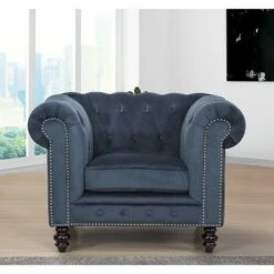 Grand Chester Armchair - Abbyson Living Navy