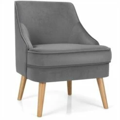 Costway Accent Chair Velvet Upholstered Single Sofa with Rubber Wood Legs PinkGreenGrey 24 Costway Accent Chair Velvet Upholstered Single Sofa with Rubber Wood Legs PinkGreenGrey -Living Room Chairs store unnamed file 5883