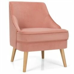 Costway Accent Chair Velvet Upholstered Single Sofa with Rubber Wood Legs PinkGreenGrey 25 Costway Accent Chair Velvet Upholstered Single Sofa with Rubber Wood Legs PinkGreenGrey -Living Room Chairs store unnamed file 5884