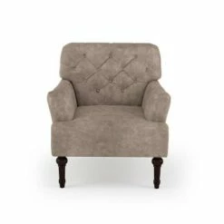 Dion Tufted Upholstered Accent Chair - HOMES: Inside + Out Brown