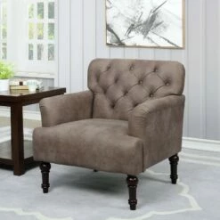 Dion Tufted Upholstered Accent Chair - HOMES: Inside + Out Brown -Living Room Chairs store unnamed file 5887