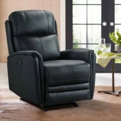 Wolfe Contemporary Leather Power Recliner Chair with USB Black - Armen Living -Living Room Chairs store unnamed file 59