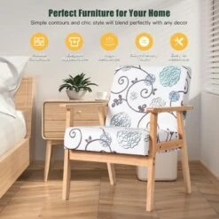 Costway Modern Accent Armchair Fabric Lounge Chair w/Rubber Wood Leg White&Blue Floral 15 Costway Modern Accent Armchair Fabric Lounge Chair w/Rubber Wood Leg White&Blue Floral -Living Room Chairs store unnamed file 5910