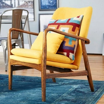 Bradley Linen Weave Accent Chair - Manhattan Comfort Yellow 3 Bradley Linen Weave Accent Chair - Manhattan Comfort Yellow