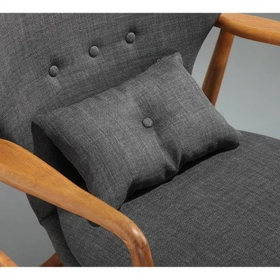 Bradley Linen Weave Accent Chair - Manhattan Comfort Yellow 7 Bradley Linen Weave Accent Chair - Manhattan Comfort Yellow - Image 5