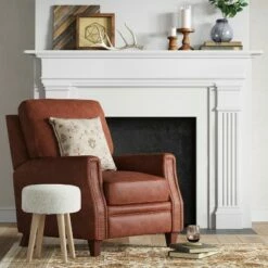 Bolton Pushback Recliner Faux Leather Camel Brown - Threshold™