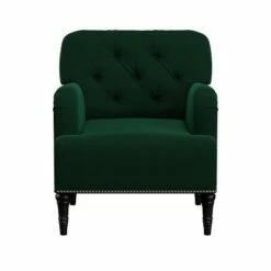 Kibby Diamond Button Tufted Armchair Velvet - Handy Living Fawn Gray -Living Room Chairs store unnamed file 6007