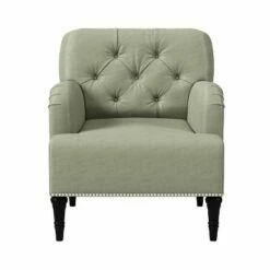 Kibby Diamond Button Tufted Armchair Velvet - Handy Living Fawn Gray -Living Room Chairs store unnamed file 6008