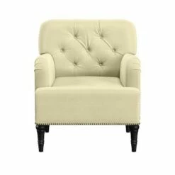 Kibby Diamond Button Tufted Armchair Velvet - Handy Living Fawn Gray -Living Room Chairs store unnamed file 6010