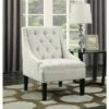 Button Tufted Accent Chair Avanti Powder White - HomeFare