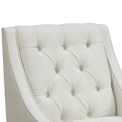 Button Tufted Accent Chair Avanti Powder White - HomeFare 6 Button Tufted Accent Chair Avanti Powder White - HomeFare - Image 4