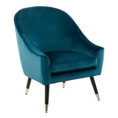 Matisse Contemporary Glam Accent Chair - LumiSource Teal 11 Matisse Contemporary Glam Accent Chair - LumiSource Teal - Image 9