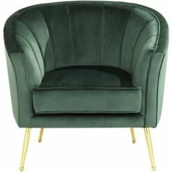 55 Downing Street Leighton Green Velvet and Gold Tufted Accent Chair -Living Room Chairs store unnamed file 6052