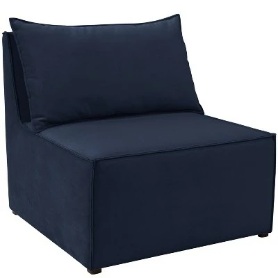 Skyline Furniture French Seamed Armless Chair in Velvet - Cloth & Company Velvet Navy 3 Skyline Furniture French Seamed Armless Chair in Velvet - Cloth & Company Velvet Navy