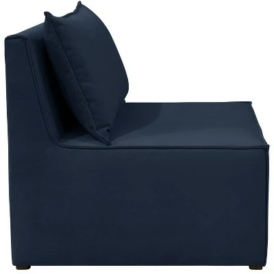 Skyline Furniture French Seamed Armless Chair in Velvet - Cloth & Company Velvet Navy 4 Skyline Furniture French Seamed Armless Chair in Velvet - Cloth & Company Velvet Navy - Image 2
