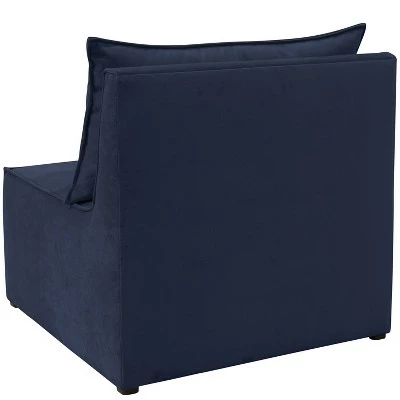 Skyline Furniture French Seamed Armless Chair in Velvet - Cloth & Company Velvet Navy 5 Skyline Furniture French Seamed Armless Chair in Velvet - Cloth & Company Velvet Navy - Image 3