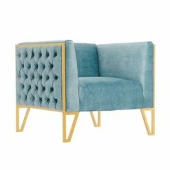 Vector Velvet Accent Chair - Manhattan Comfort Ocean Blue -Living Room Chairs store unnamed file 6086