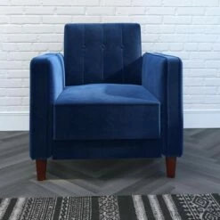 Isabella Tufted Velvet Accent Chair - Room & Joy Pink -Living Room Chairs store unnamed file 6089