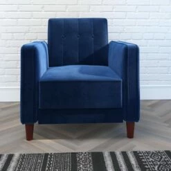 Isabella Tufted Velvet Accent Chair - Room & Joy Pink -Living Room Chairs store unnamed file 6092