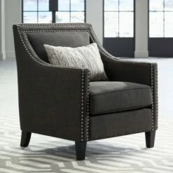Studio 55D Flynn Heirloom Charcoal Upholstered Armchair