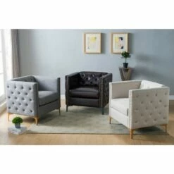 Vern Upholstered Accent Chair Light Gray - miBasics -Living Room Chairs store unnamed file 6124