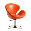Set of 2 Raspberry Faux Leather Adjustable Swivel Chairs Tangerine - Manhattan Comfort -Living Room Chairs store unnamed file 6200