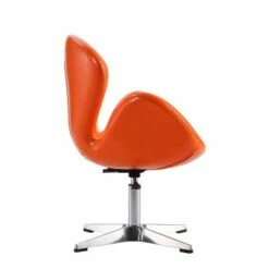 Set of 2 Raspberry Faux Leather Adjustable Swivel Chairs Tangerine - Manhattan Comfort -Living Room Chairs store unnamed file 6202