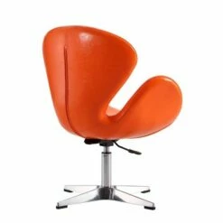 Set of 2 Raspberry Faux Leather Adjustable Swivel Chairs Tangerine - Manhattan Comfort -Living Room Chairs store unnamed file 6203