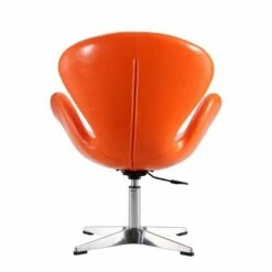 Set of 2 Raspberry Faux Leather Adjustable Swivel Chairs Tangerine - Manhattan Comfort -Living Room Chairs store unnamed file 6204