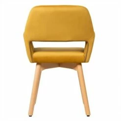 Costway Set of 4 Modern Accent Armchairs Velvet Fabric Leisure Chairs Club Guest Yellow 19 Costway Set of 4 Modern Accent Armchairs Velvet Fabric Leisure Chairs Club Guest Yellow -Living Room Chairs store unnamed file 6245
