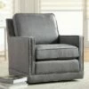 Studio 55D Clinton Mica Gray Linen Fabric Swivel Chair -Living Room Chairs store unnamed file 6260