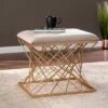 Stonmor Square Upholstered Stool Gray/Gold - Aiden Lane