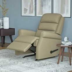 Liam Left Hand Rocker Recliner Plush Low Pile Velour - ProLounger Medium Blue -Living Room Chairs store unnamed file 6316