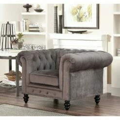 Grand Lexington Armchair Gray - Abbyson Living