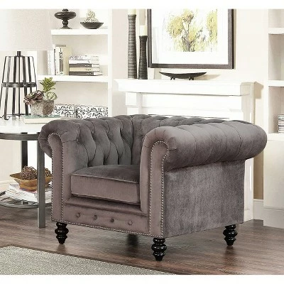 Grand Lexington Armchair Gray - Abbyson Living 3 Grand Lexington Armchair Gray - Abbyson Living