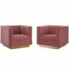 Set of 2 Sanguine Vertical Tufted Upholstered Performance Velvet Armchairs - Modway Gray 1 Set of 2 Sanguine Vertical Tufted Upholstered Performance Velvet Armchairs - Modway Gray -Living Room Chairs store unnamed file 6324