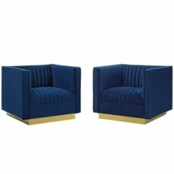 Set of 2 Sanguine Vertical Tufted Upholstered Performance Velvet Armchairs - Modway Gray 15 Set of 2 Sanguine Vertical Tufted Upholstered Performance Velvet Armchairs - Modway Gray -Living Room Chairs store unnamed file 6330