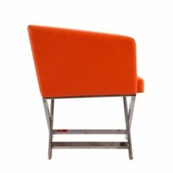 Set of 2 Hollywood Faux Leather Lounge Accent Chairs Orange - Manhattan Comfort -Living Room Chairs store unnamed file 6355